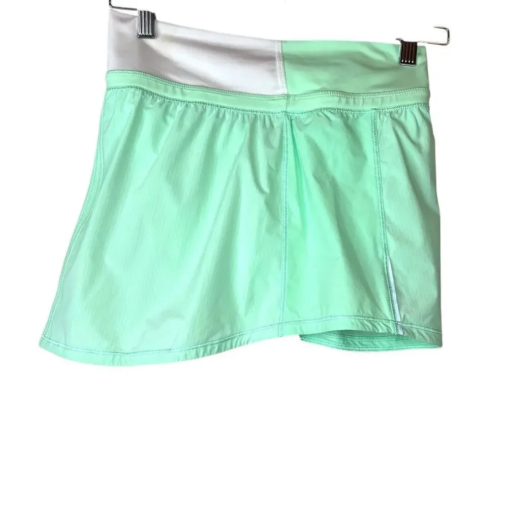 Lululemon Run Pace Skirt in Fresh Teal and White Women's Size 10